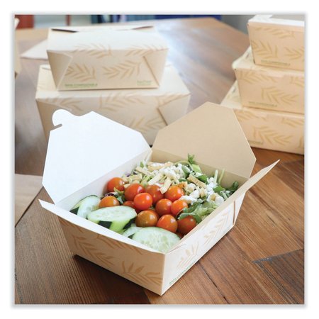 World Centric No Tree Folded Takeout Containers, 65 oz, 6.25 x 8.7 x 2.5, Natural, Sugarcane, 200PK TO-NT-3